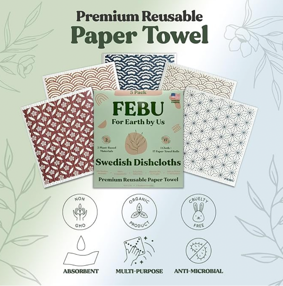 Eco-Friendly Swedish Dishcloths 5 Pack