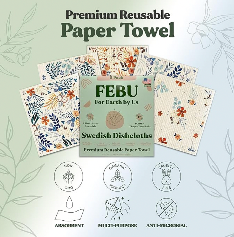 Eco-Friendly Swedish Dishcloths 5 Pack