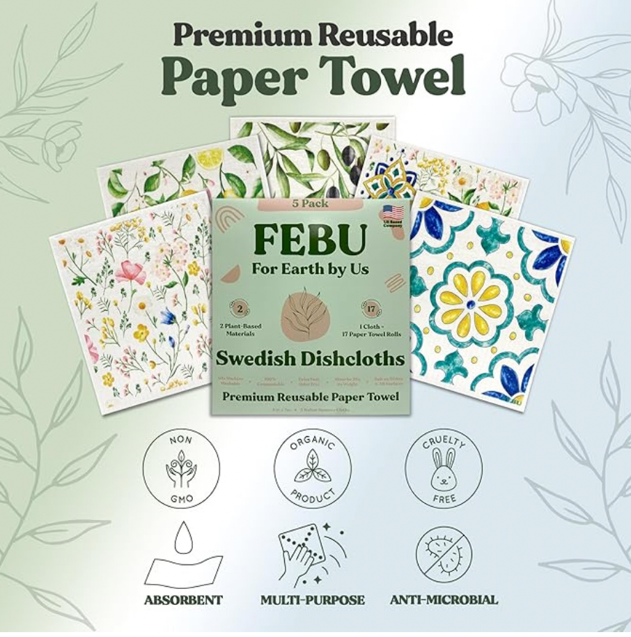 Eco-Friendly Swedish Dishcloths 5 Pack