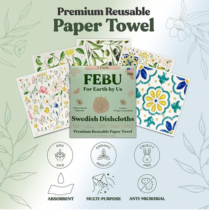 Eco-Friendly Swedish Dishcloths 5 Pack