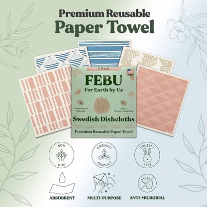 Eco-Friendly Swedish Dishcloths 5 Pack