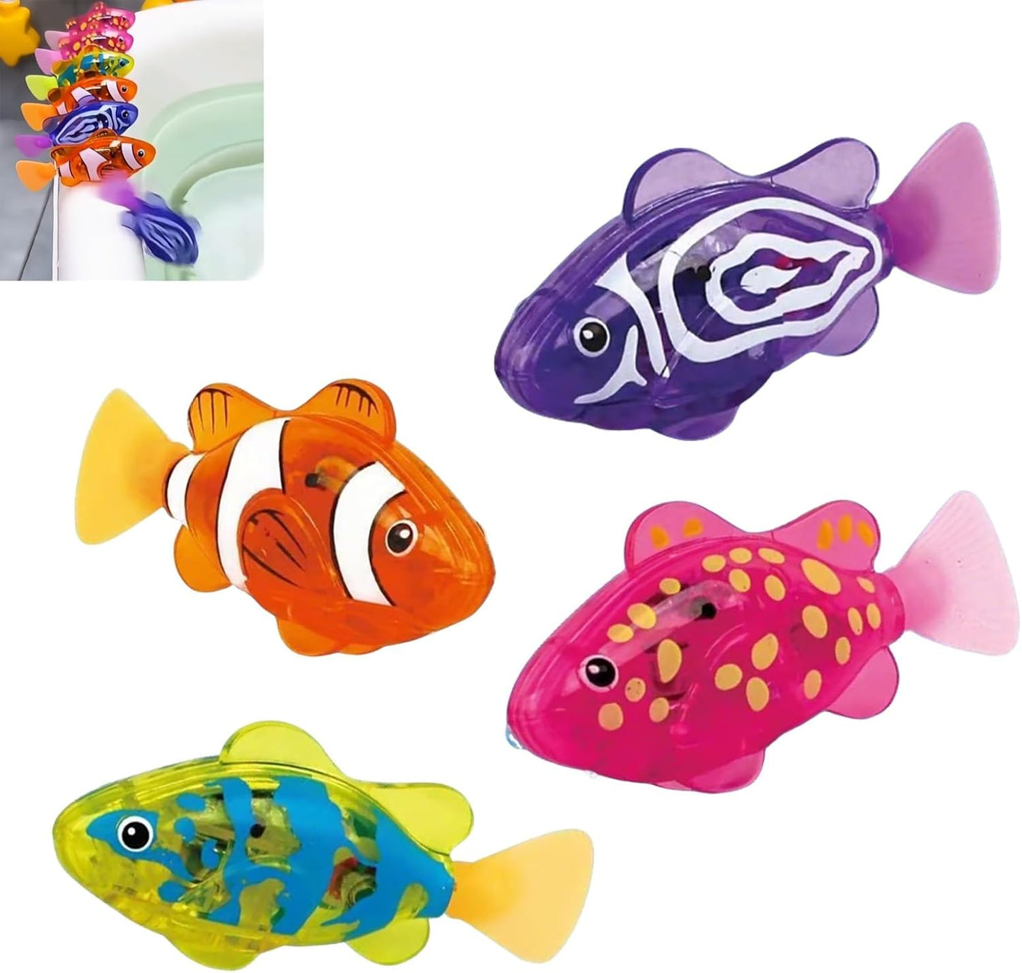 Cartliv™ AquaGlow Magic Fish – Water-Activated LED Swimming Toy (8PCS)