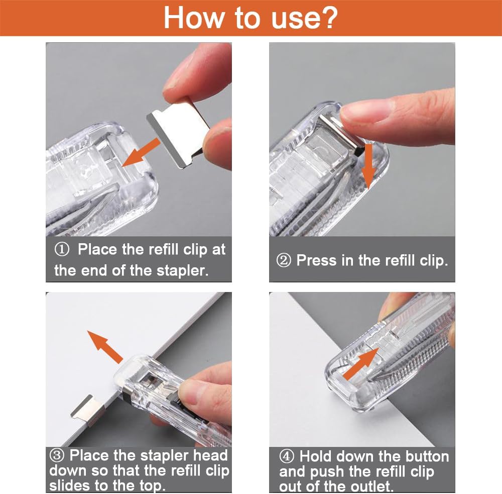 Cartliv™Reusable Handheld Push Stapler- 2 Pcs Combo  With 100 Clips