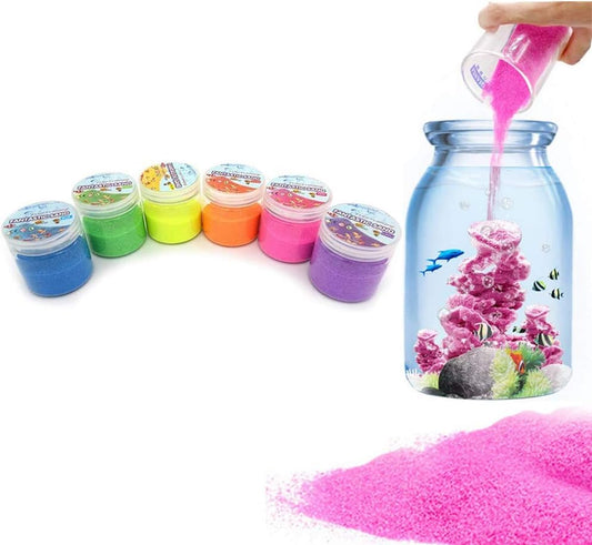 Cartliv™ 6 Pack Combo Magic Sand - Space & Colored Sand Toys for Kids & Adults