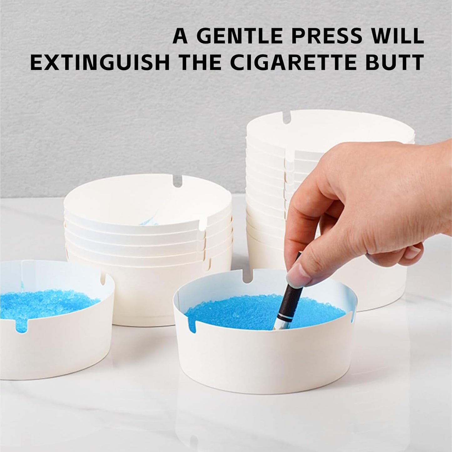 Cartliv™ Ashtray 25-Pack, Portable & Eco-Friendly Paper Ashtrays with Deodorizing Smokeless Gel