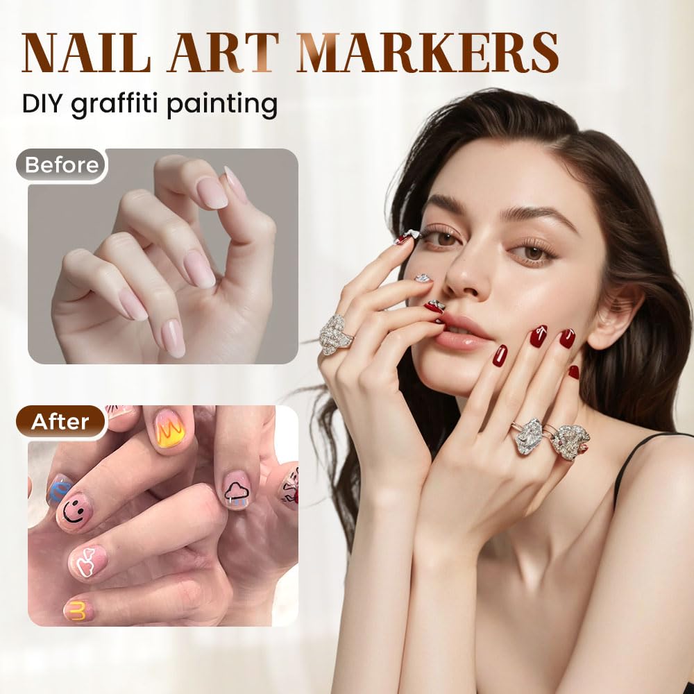 Vibrant Nail Art Pen Set 12 Colors