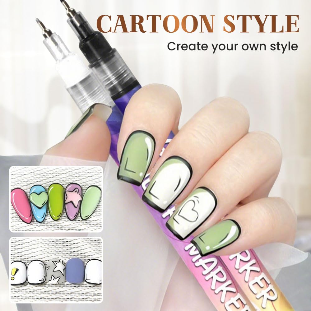 Vibrant Nail Art Pen Set 12 Colors
