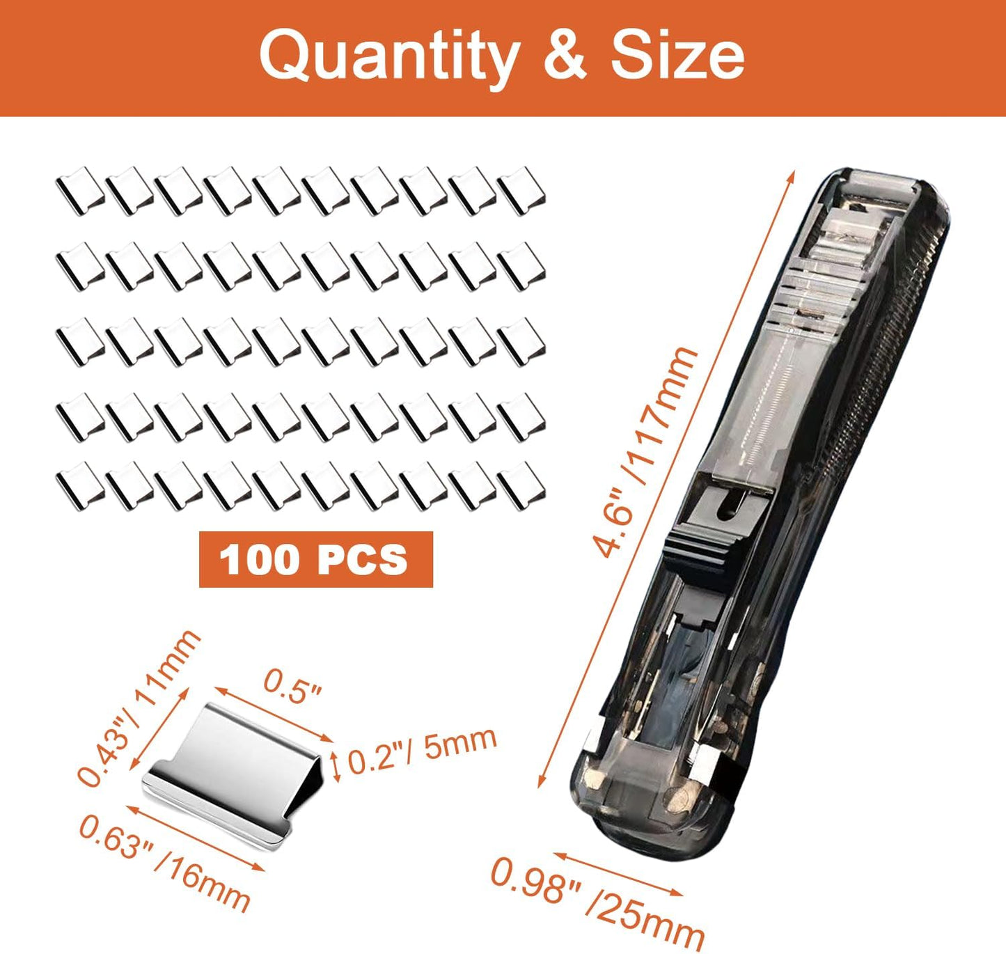 Cartliv™Reusable Handheld Push Stapler- 2 Pcs Combo  With 100 Clips