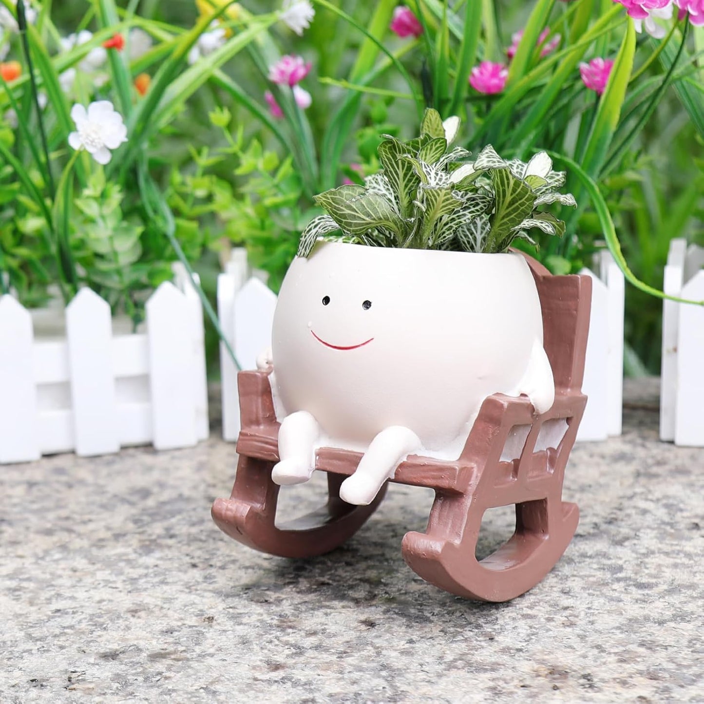 Charming Rocking Chair Planter Pot
