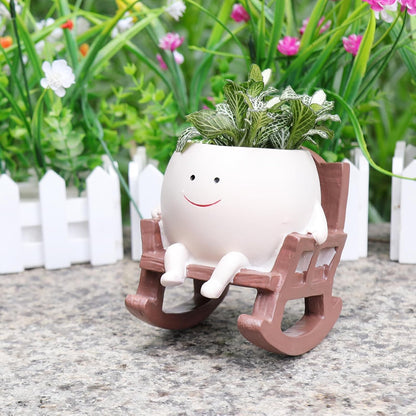 Charming Rocking Chair Planter Pot