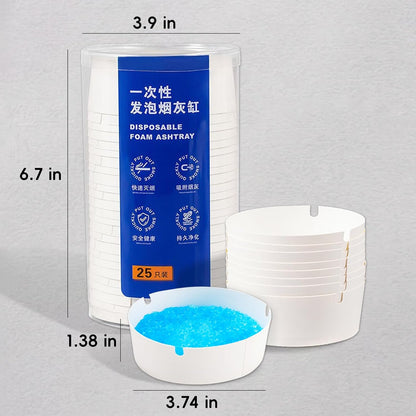 Cartliv™ Ashtray 25-Pack, Portable & Eco-Friendly Paper Ashtrays with Deodorizing Smokeless Gel