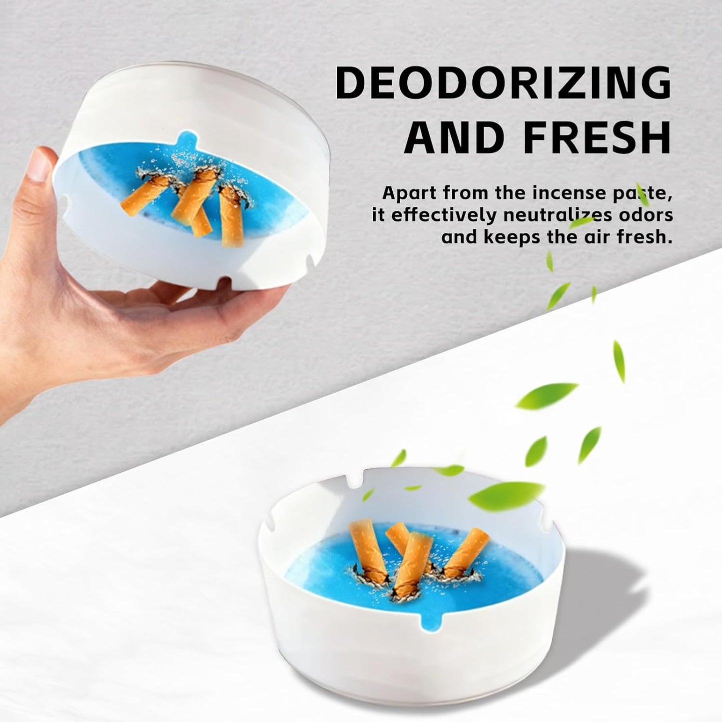 Cartliv™ Ashtray 25-Pack, Portable & Eco-Friendly Paper Ashtrays with Deodorizing Smokeless Gel