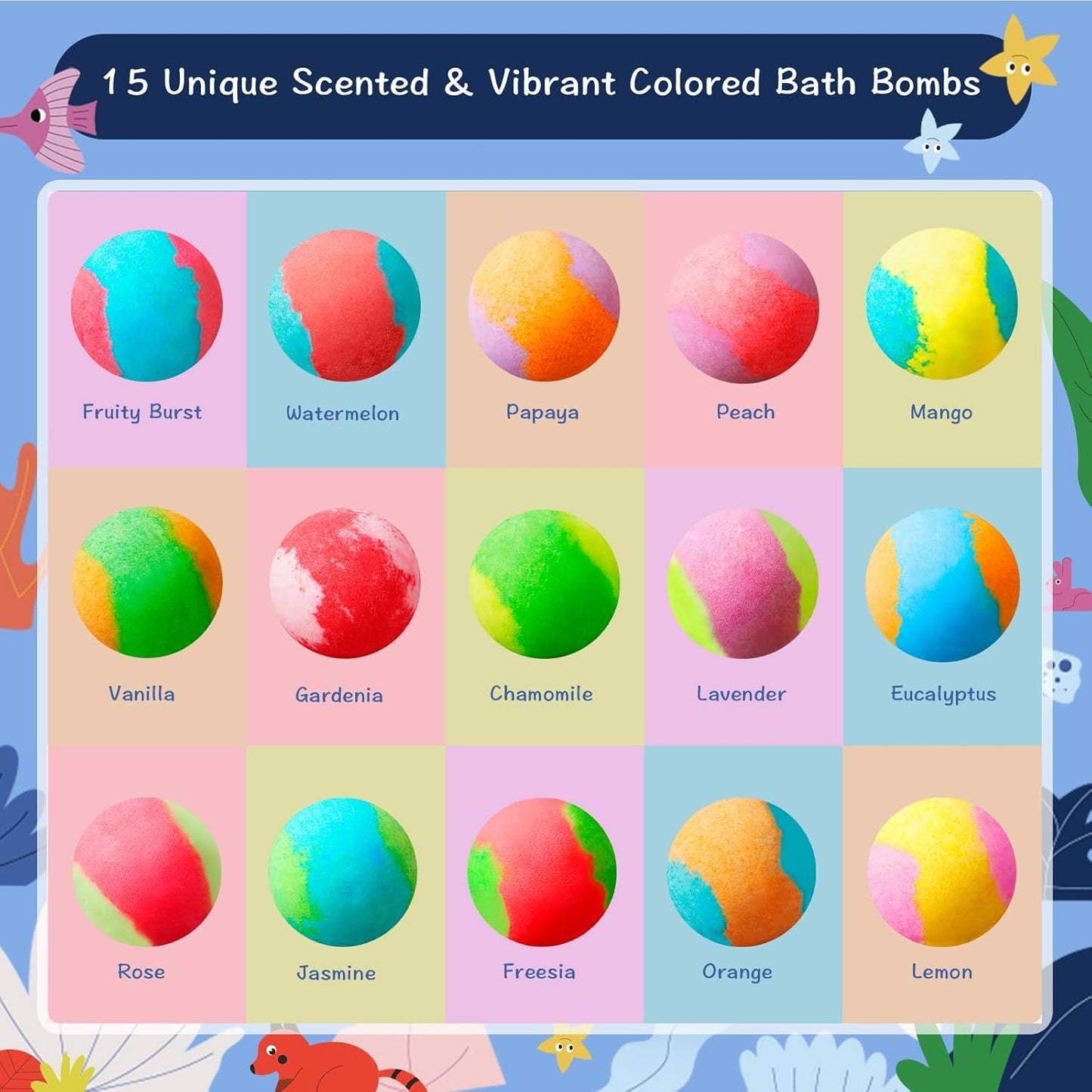 Cartliv™ Bath Bombs for Kids with Toys Inside (15 Pcs)