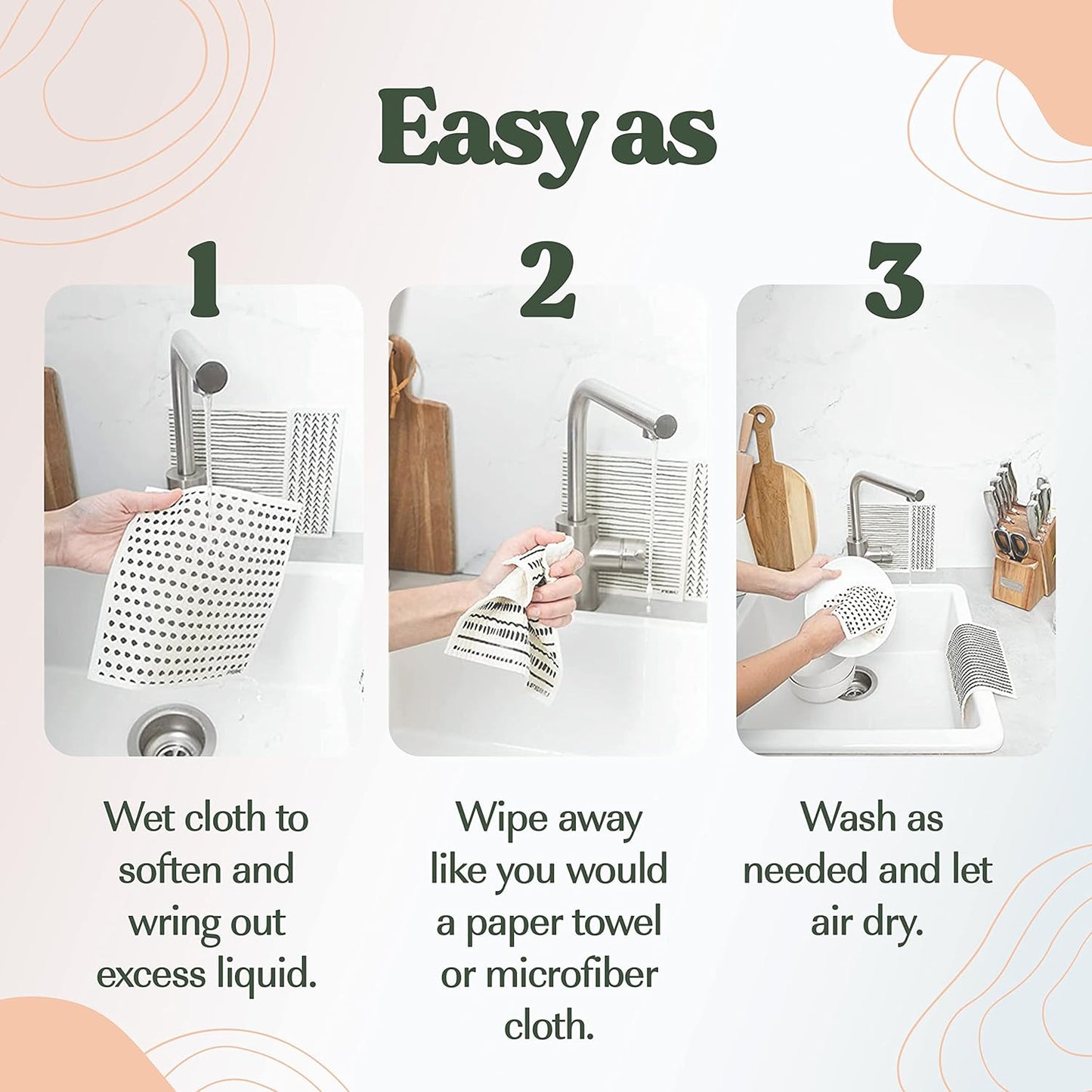 Eco-Friendly Swedish Dishcloths 5 Pack