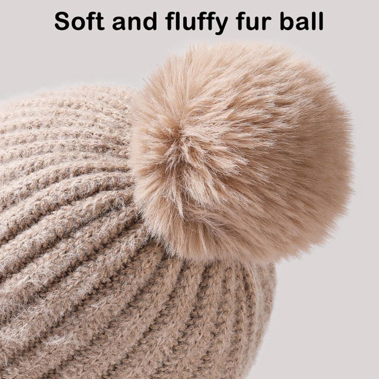 Women's Knitted Hat in Autumn and Winter, 3 in 1 Cold Resistant Hat, Wind-Resistant ScarfHat Face Mask Hooded Scarf