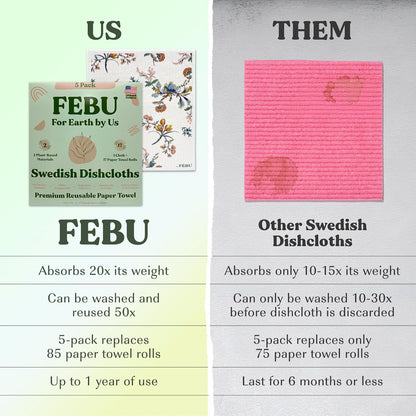 Eco-Friendly Swedish Dishcloths 5 Pack