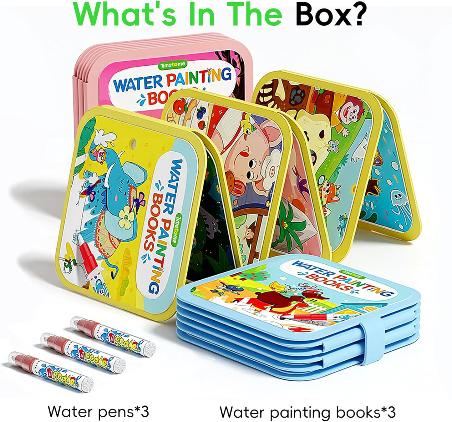 Magic Water Reveal Coloring Set -3 Book  Combo