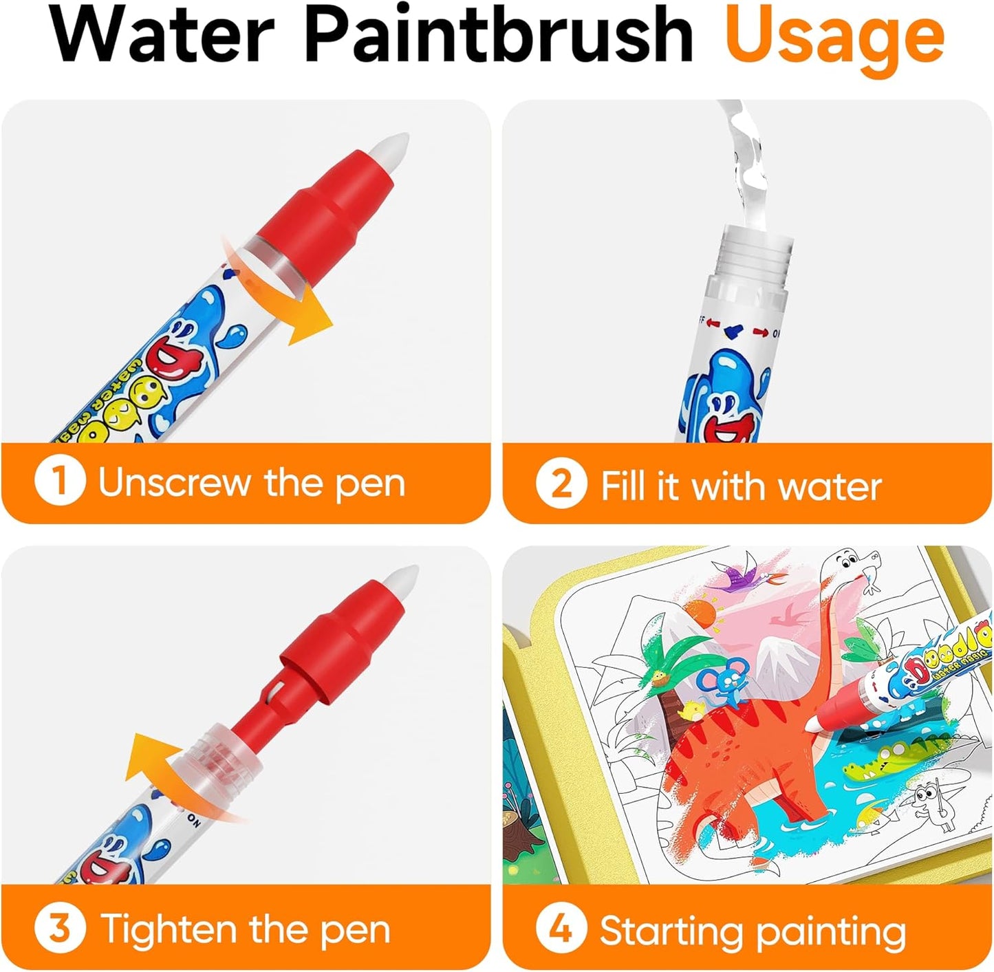 Magic Water Reveal Coloring Set -3 Book  Combo