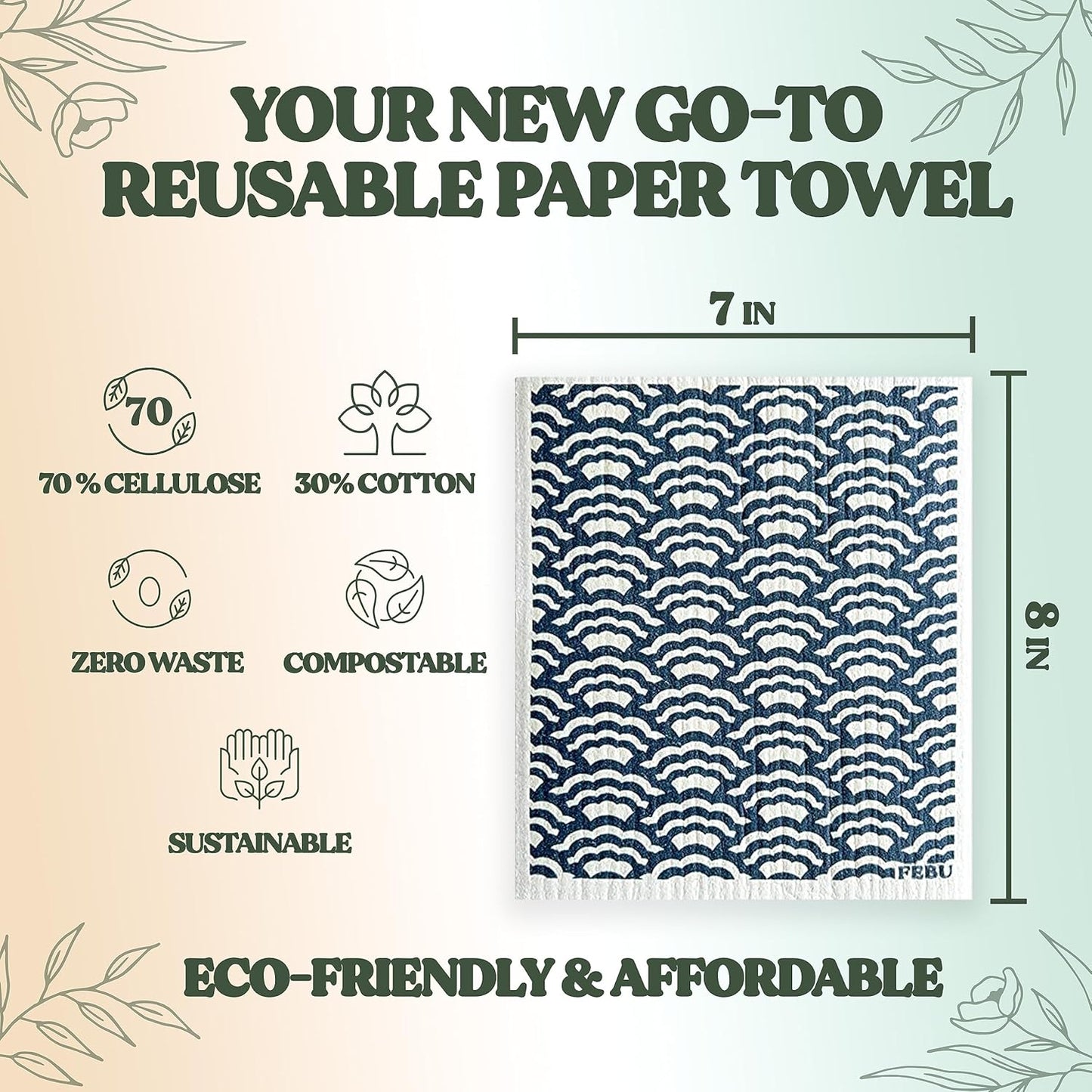 Eco-Friendly Swedish Dishcloths 5 Pack