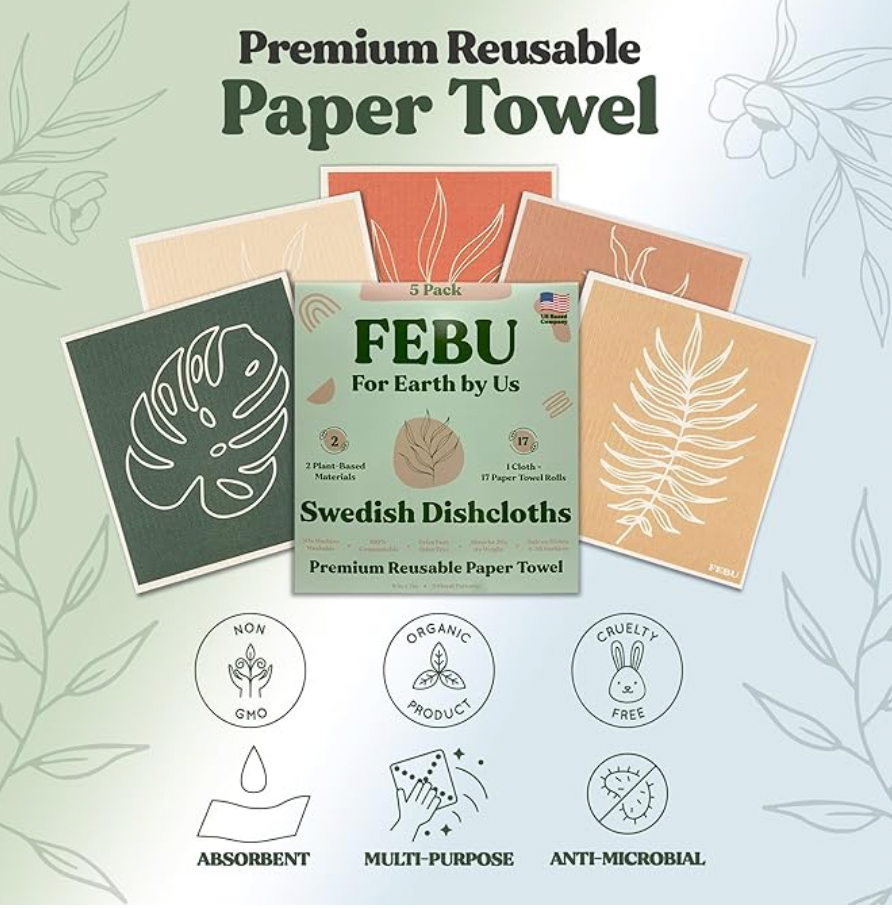 Eco-Friendly Swedish Dishcloths 5 Pack