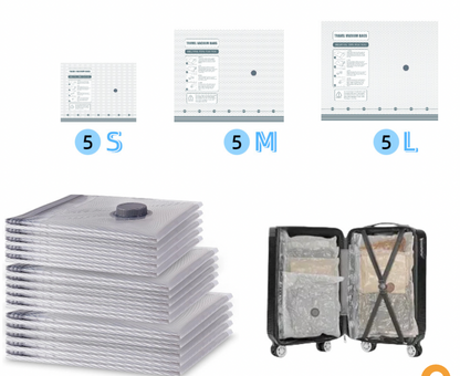Travel Compression Vacuum Bags with Pump Combo