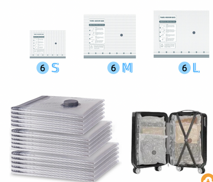 Travel Compression Vacuum Bags with Pump Combo