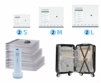 Travel Compression Vacuum Bags with Pump Combo