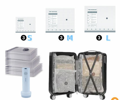 Travel Compression Vacuum Bags with Pump Combo