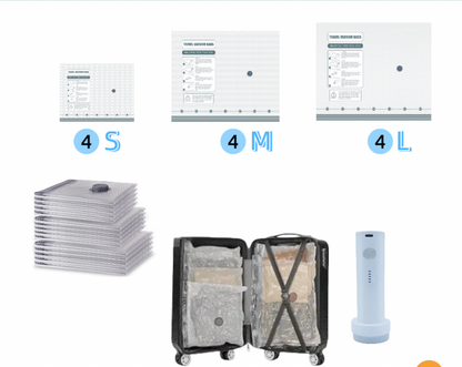 Travel Compression Vacuum Bags with Pump Combo